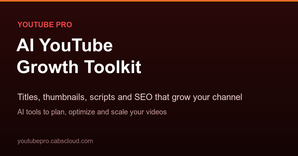 YouTube Pro — AI YouTube research, script and thumbnail studio for creators